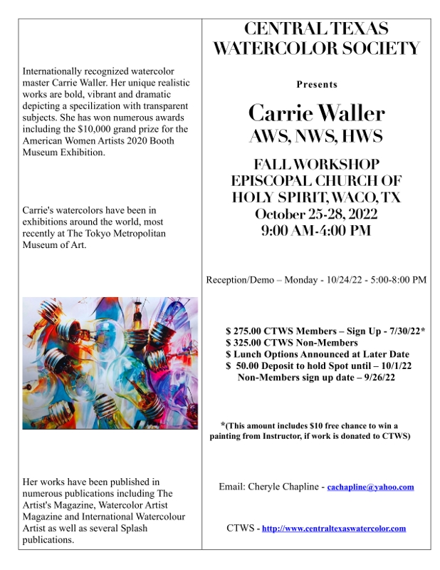 2022 CTWS Fall Workshop with Artist Carrie Waller
